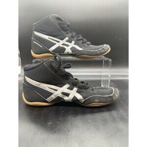 ASICS Matflex 5 Wrestling Shoes Men's Size 6.5 J504N Black Silver Lace Up GUC
